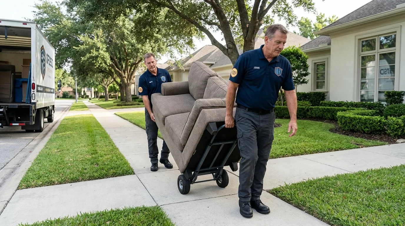 Local residential moving crew loading furniture in Kings Mills, OH