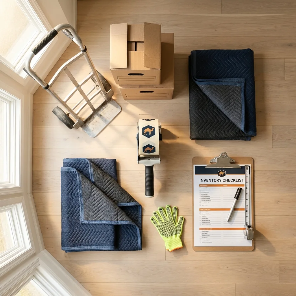 Professional moving supplies and packing materials layout for Kings Mills residential relocations